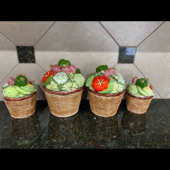 Vintage RARE 1981 HALDON GROUP 4 PC Vegetable Canister Set - Picture 7 of 13
